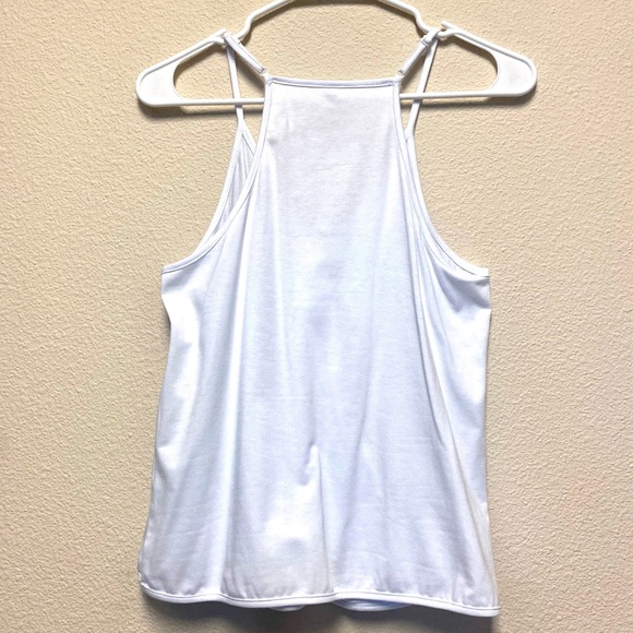 White wrap style tank top, PRETTY! Sz SM - Picture 5 of 11